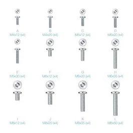 TooQ Kit de Montaje Universal SSK4820 para Pantallas/Televisores con Tornillería, Separadores y Arandelas, 68 Piezas